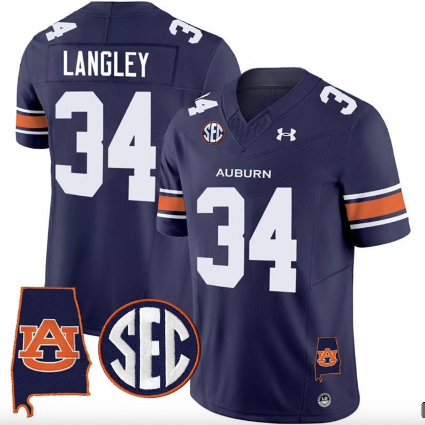 Men 2026 NCAA #34 Langley blue jersey-0